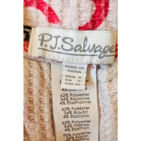 PJ Salvage Peace & Joy Waffle Ski Jammie Pajama Set Thermal Snowboard Sz S New - Picture 6 of 12